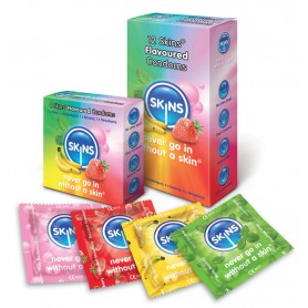 skins preservativo sabores varios 12 uds